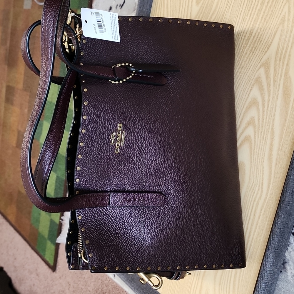 Coach Charlie Carryall Oxblood Rivets